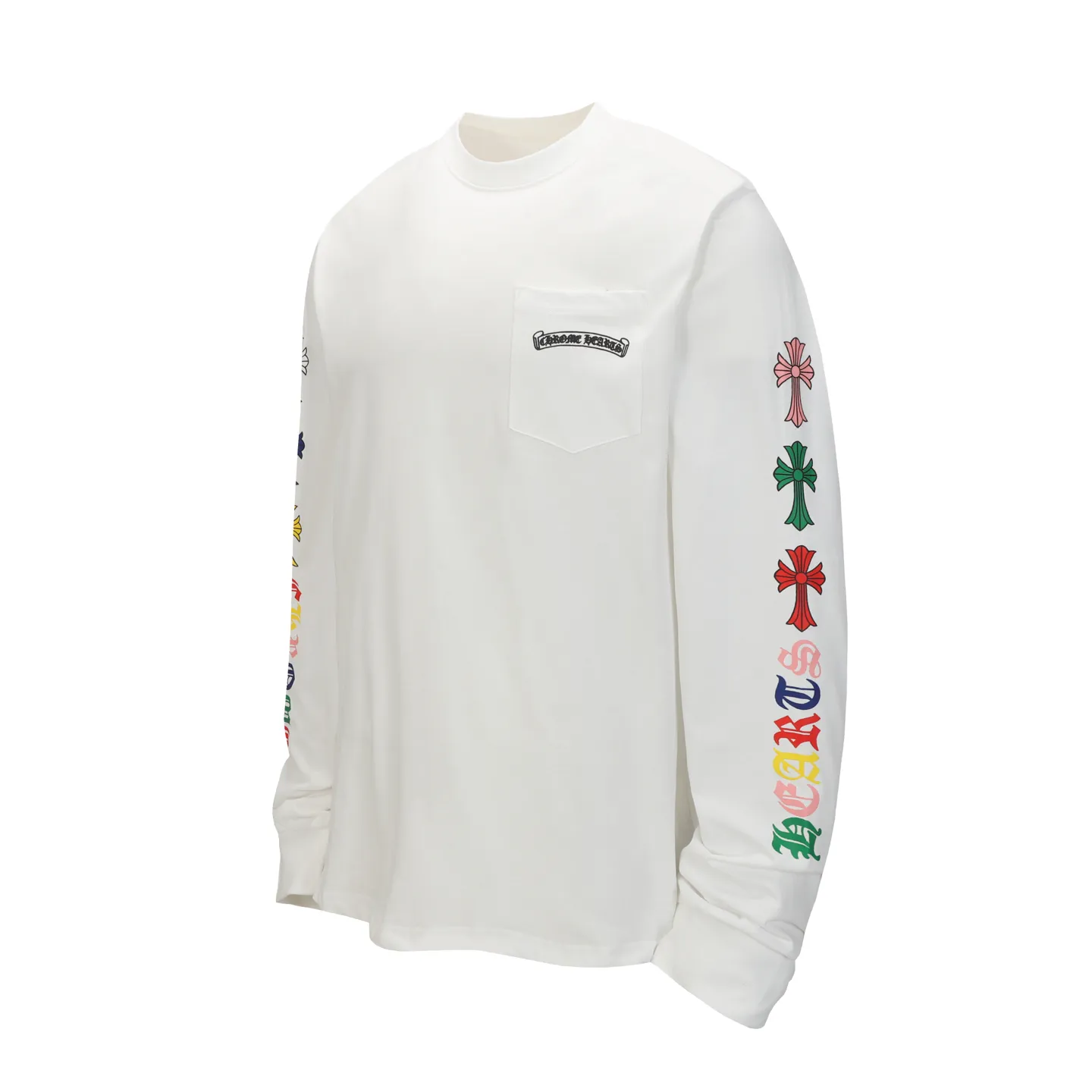 P160 -Chrome Hearts/Chrome Hearts Colorful Cross ✝️Sanskrit letters explosive long-sleeved T-shirt -High weight, high density and high quality. The wool is soft, delicate and skin-friendly. It feels soft and silky. It has excellent warmth and skin-friendly properties.